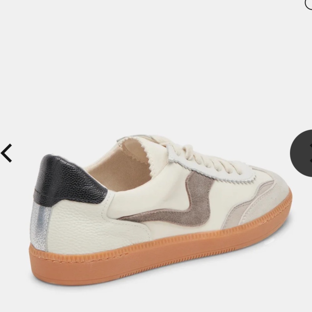 Dolce Vita Notice Sneaker - White/Grey Leather - Picture 3 of 9